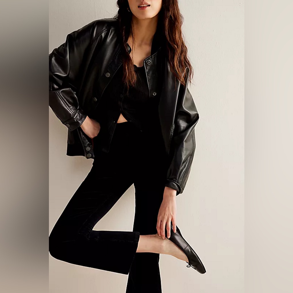 Bnwt Free People Velvet Crop Slim Flare Trousers Size Md